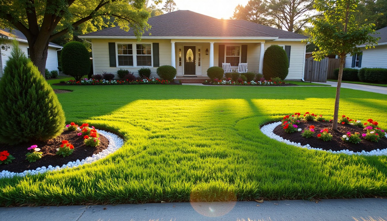 Neat lawn and landscaping in Lake Helen Florida with crisp edges and clean beds