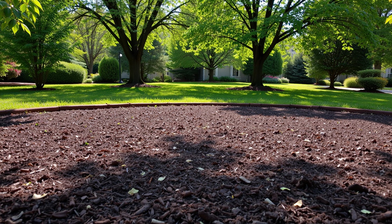 Fresh mulch bed with clean edge line and neat appearance